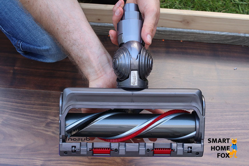 The Dyson V11 Torque Drive from below